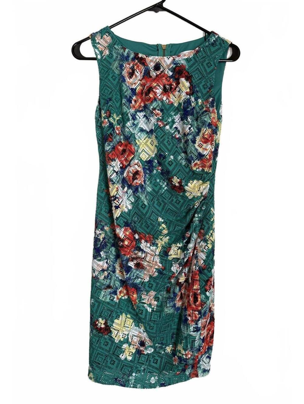 Bisou Bisou Dress Size 6 Small Floral Sleeveless Cottage Coquette Spring Summer